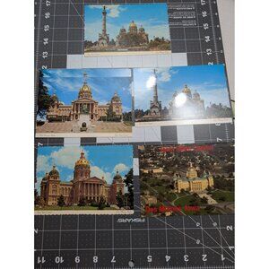 Iowa State Capital Postcards Lot 6 crimped edges fawn 19c stamp unmailed